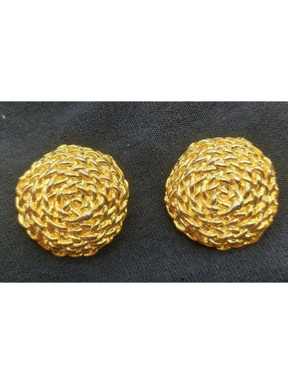 Vintage Spiral Flower Floral Gold Colored Shoe Clips Womens